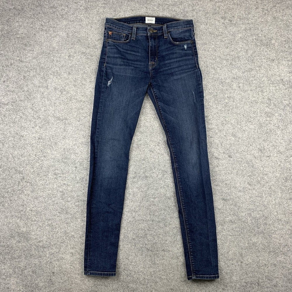 Hudson Jeans Women Size 27 Krista Ankle Super Skinny Blue Denim Distressed